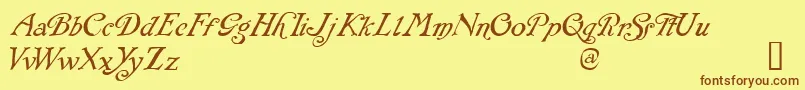 RackhamItalic Font – Brown Fonts on Yellow Background