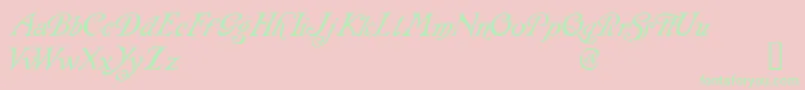 RackhamItalic-Schriftart – Grüne Schriften auf rosa Hintergrund