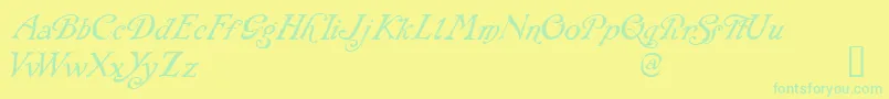 RackhamItalic Font – Green Fonts on Yellow Background