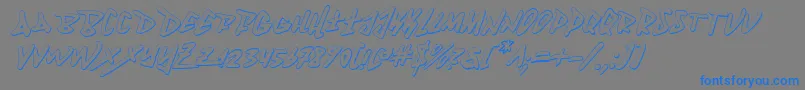 Fantom3DItalic-Schriftart – Blaue Schriften auf grauem Hintergrund