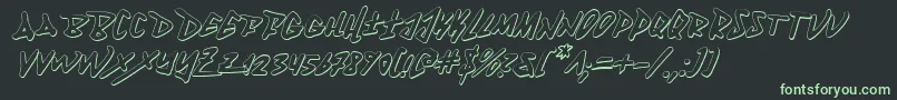 Fantom3DItalic Font – Green Fonts on Black Background