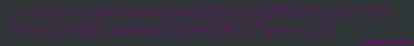Fantom3DItalic-Schriftart – Violette Schriften auf schwarzem Hintergrund