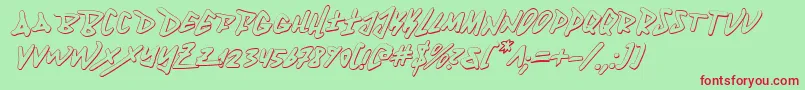 Fantom3DItalic Font – Red Fonts on Green Background