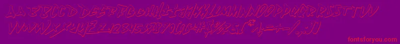 Fantom3DItalic Font – Red Fonts on Purple Background