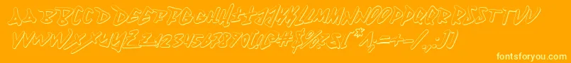 Fantom3DItalic Font – Yellow Fonts on Orange Background