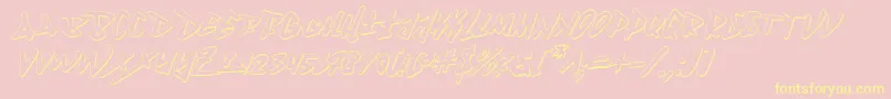 Fantom3DItalic Font – Yellow Fonts on Pink Background