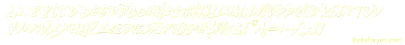 Fantom3DItalic-Schriftart – Gelbe Schriften auf weißem Hintergrund