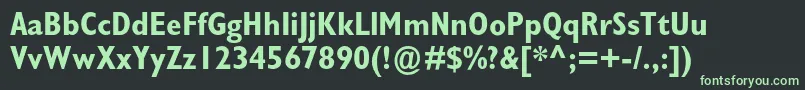 Fonte GillsansstdBoldcondensed – fontes verdes em um fundo preto