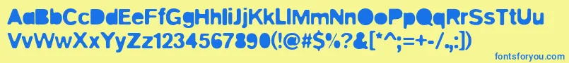 Blitz Font – Blue Fonts on Yellow Background