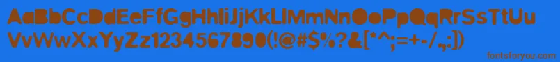 Blitz Font – Brown Fonts on Blue Background