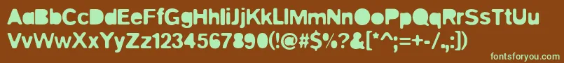 Blitz-fontti – vihreät fontit ruskealla taustalla