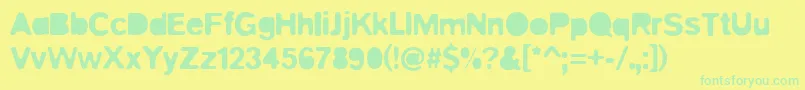Czcionka Blitz – zielone czcionki na żółtym tle