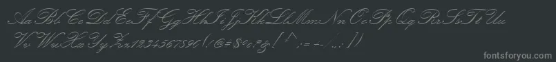 フォントKunstlerScript – 黒い背景に灰色の文字