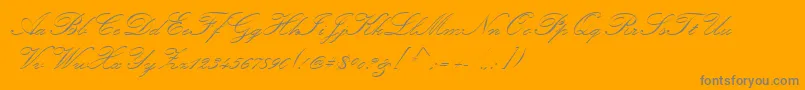 KunstlerScript Font – Gray Fonts on Orange Background