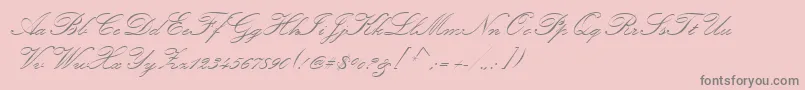 フォントKunstlerScript – ピンクの背景に灰色の文字