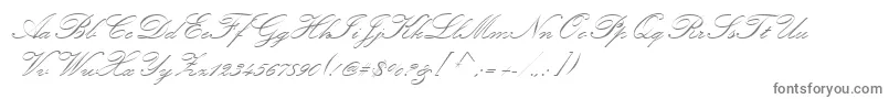 フォントKunstlerScript – 白い背景に灰色の文字