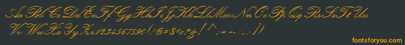 フォントKunstlerScript – 黒い背景にオレンジの文字