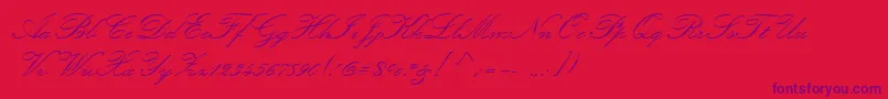 Fonte KunstlerScript – fontes roxas em um fundo vermelho