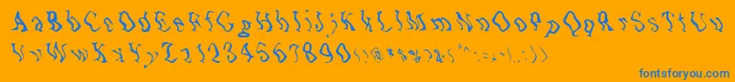 Zone23Underwater Font – Blue Fonts on Orange Background