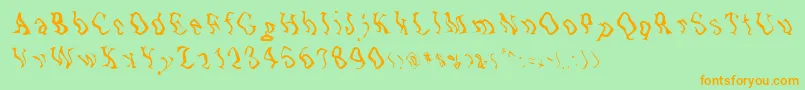 Zone23Underwater Font – Orange Fonts on Green Background