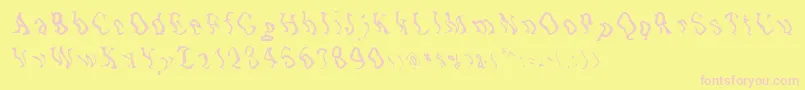 Zone23Underwater Font – Pink Fonts on Yellow Background