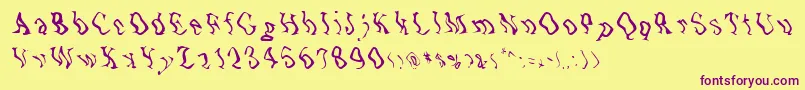 Zone23Underwater Font – Purple Fonts on Yellow Background