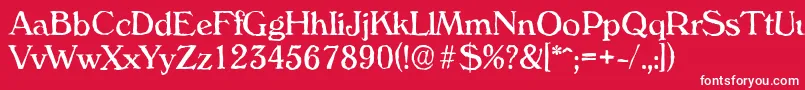 フォントVeronaantiqueRegular – 赤い背景に白い文字