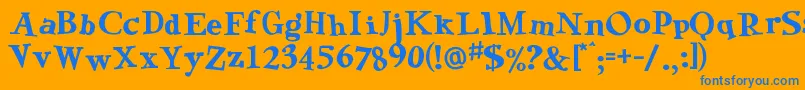 GreenEggsAndSpamRegular Font – Blue Fonts on Orange Background