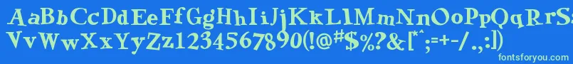 GreenEggsAndSpamRegular Font – Green Fonts on Blue Background