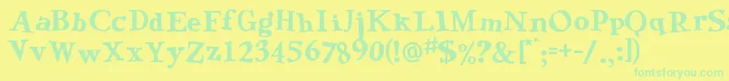 GreenEggsAndSpamRegular Font – Green Fonts on Yellow Background