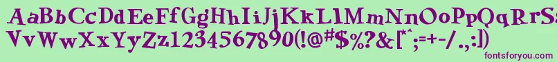 GreenEggsAndSpamRegular Font – Purple Fonts on Green Background