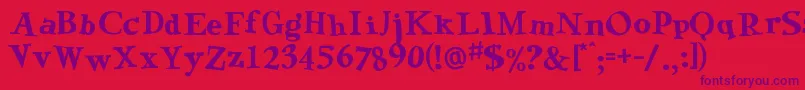 GreenEggsAndSpamRegular Font – Purple Fonts on Red Background