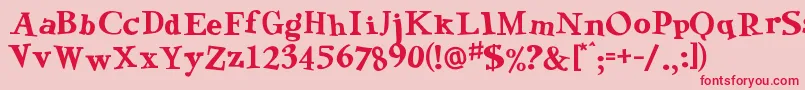 GreenEggsAndSpamRegular Font – Red Fonts on Pink Background