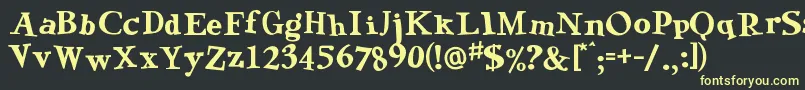 GreenEggsAndSpamRegular Font – Yellow Fonts on Black Background