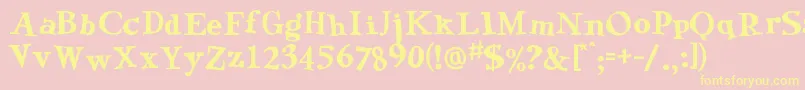 GreenEggsAndSpamRegular-Schriftart – Gelbe Schriften auf rosa Hintergrund