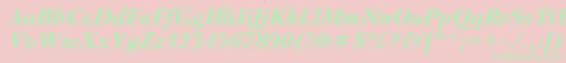 PetersburgBolditalicCyrillic Font – Green Fonts on Pink Background