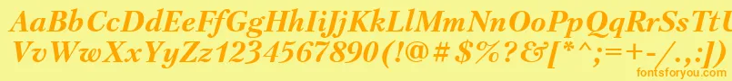 PetersburgBolditalicCyrillic Font – Orange Fonts on Yellow Background