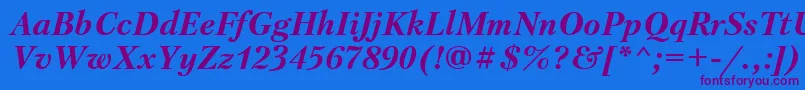 PetersburgBolditalicCyrillic Font – Purple Fonts on Blue Background