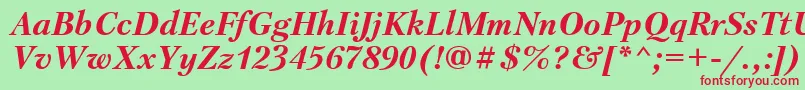 PetersburgBolditalicCyrillic Font – Red Fonts on Green Background