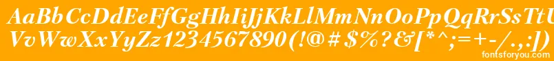 フォントPetersburgBolditalicCyrillic – オレンジの背景に白い文字