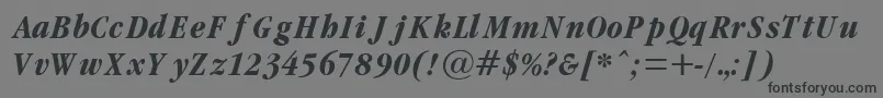 GaramondCondBoldItalic Font – Black Fonts on Gray Background