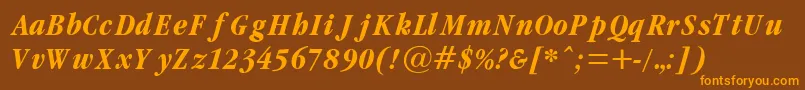 GaramondCondBoldItalic Font – Orange Fonts on Brown Background