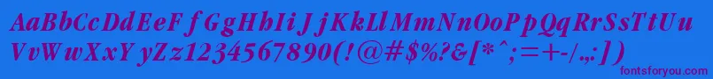 GaramondCondBoldItalic Font – Purple Fonts on Blue Background