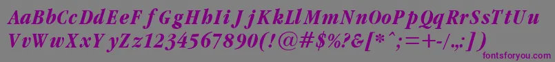 GaramondCondBoldItalic-fontti – violetit fontit harmaalla taustalla