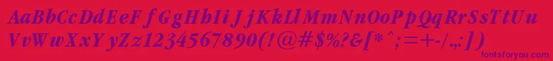 GaramondCondBoldItalic Font – Purple Fonts on Red Background