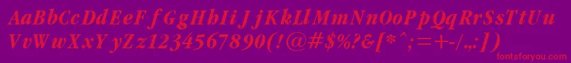 GaramondCondBoldItalic Font – Red Fonts on Purple Background