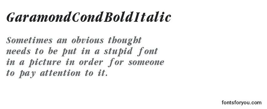 GaramondCondBoldItalic Font