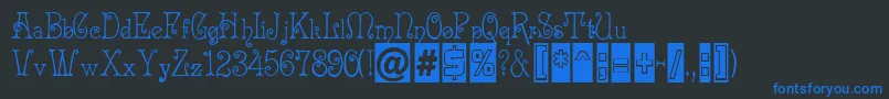 MAcadian Font – Blue Fonts on Black Background