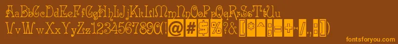 MAcadian Font – Orange Fonts on Brown Background