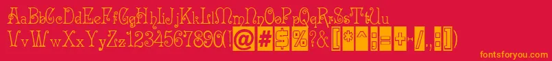 MAcadian Font – Orange Fonts on Red Background